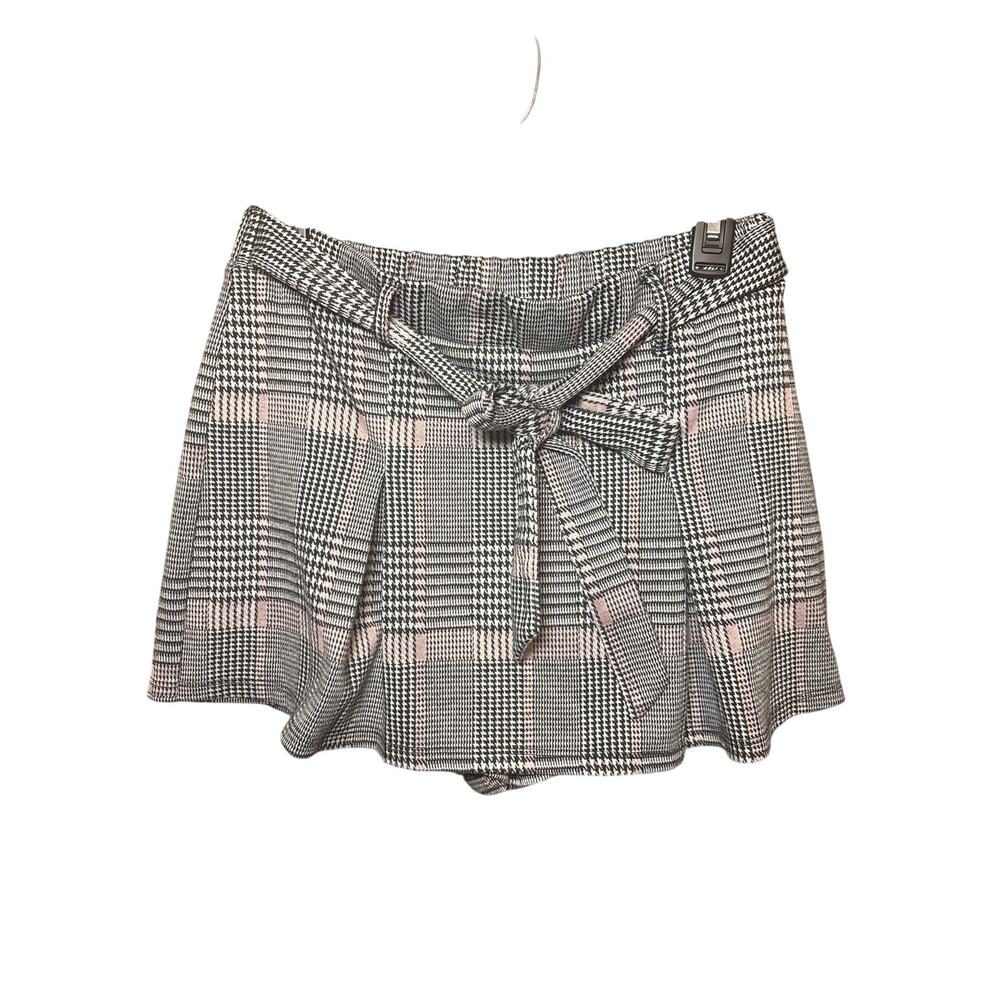 Haute Monde Women’s Tan Plaid Printed Short Mini Skort Set Size Large